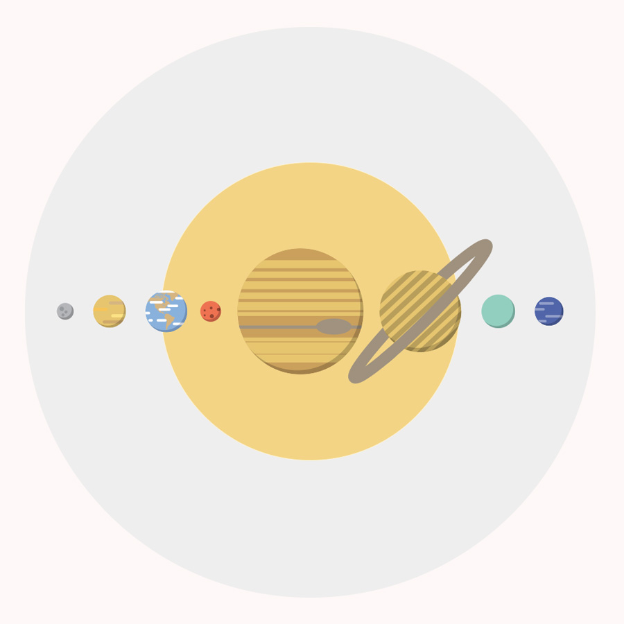Illustration of the solar system