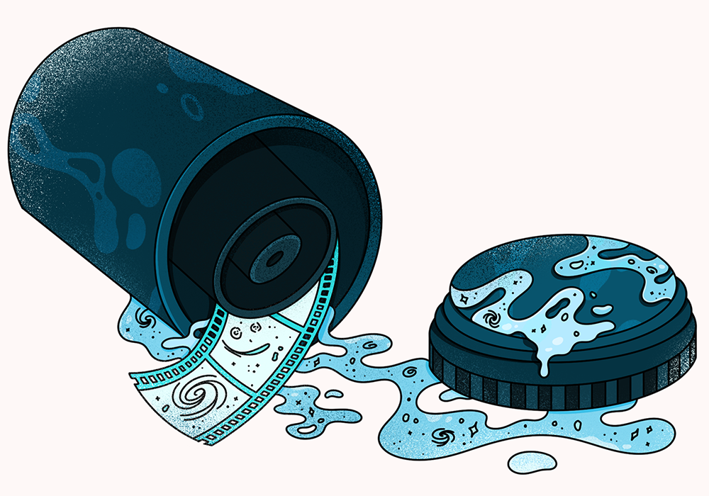 Conceptual illustration of an open film canister
