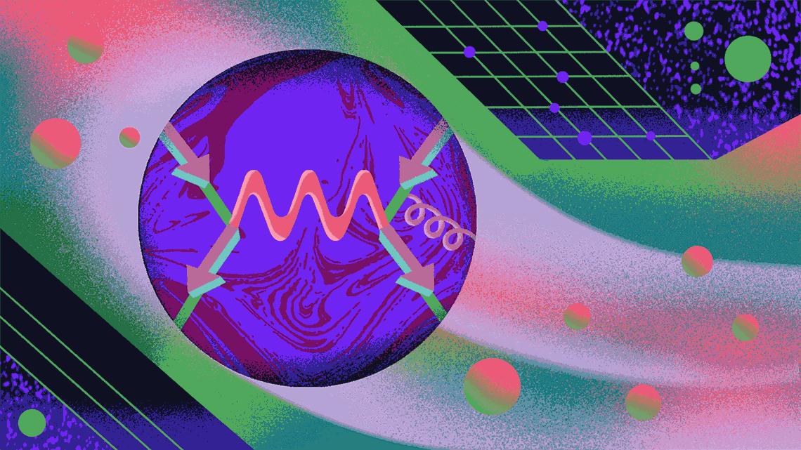 Illustration of a rotating particle