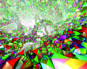 This movie illustrates how excitations of geometry change as dictated by the Quantum Einstein Equations. Image courtesy Max Planck Institute for Gravitational Physics.