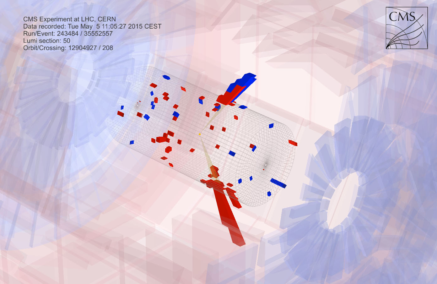 Image of First collision CMS