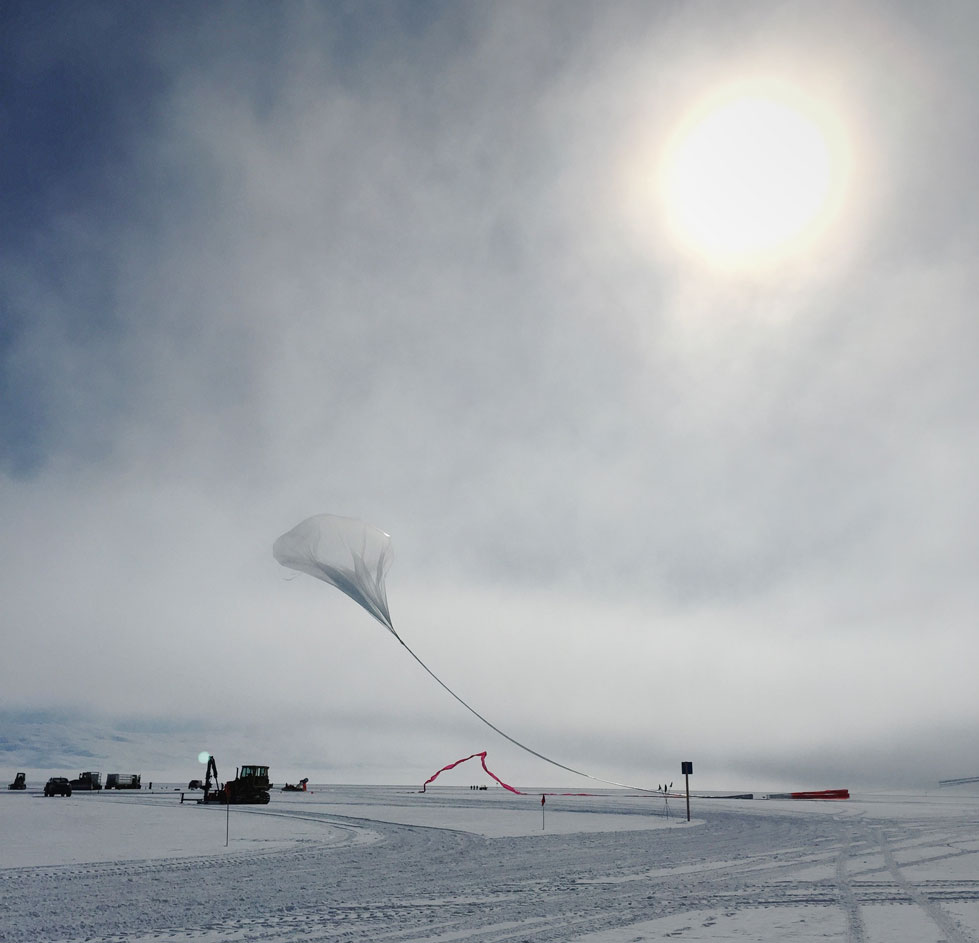 COSI's super pressure balloon is finally released from the spool and takes flight.