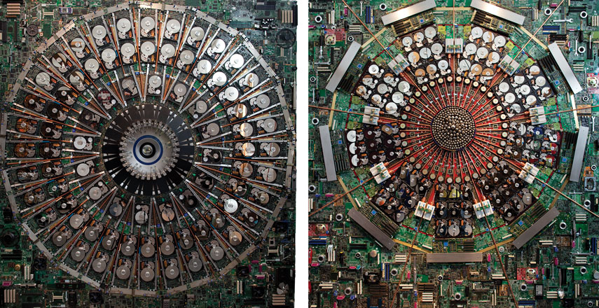 Stanford Vacuum Chamber, 2010, 104 x 96 x 8 inches. Stainless steel, brass, more than 70 feet of copper tubing, 200 vacuum tubes