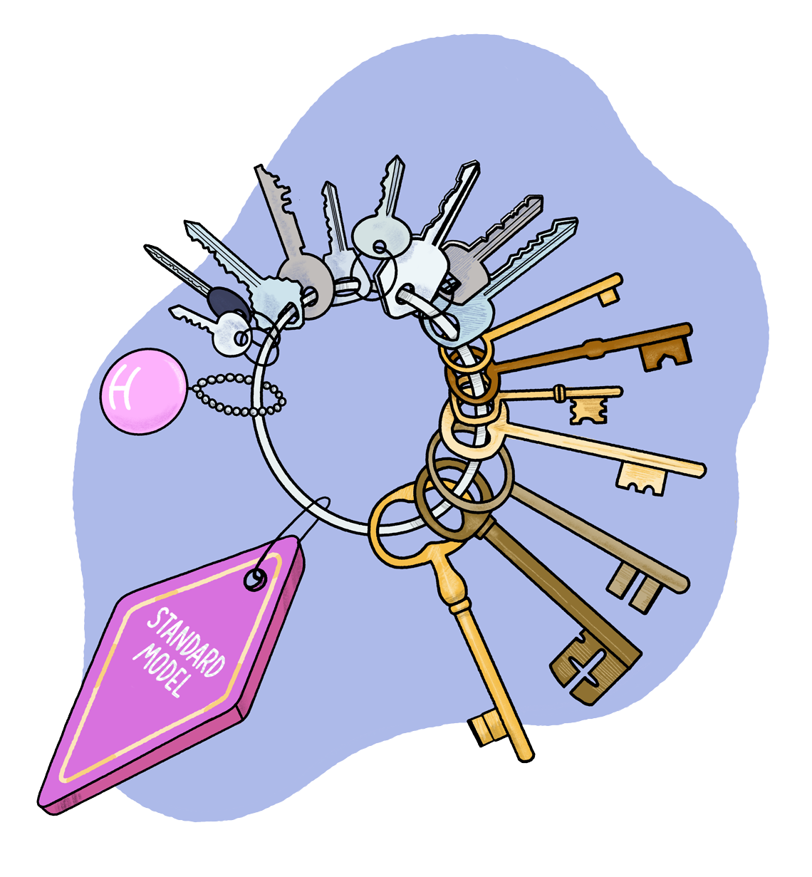 Old keys with classic motel keychain–16 keys