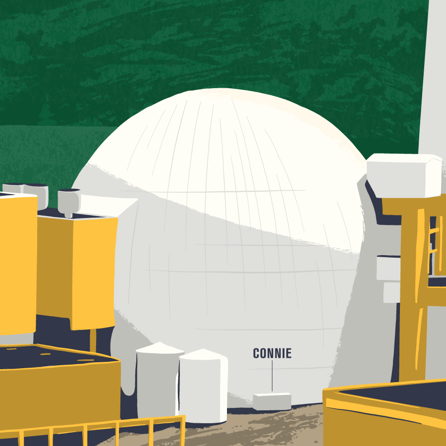 A view from the side of CONNIE