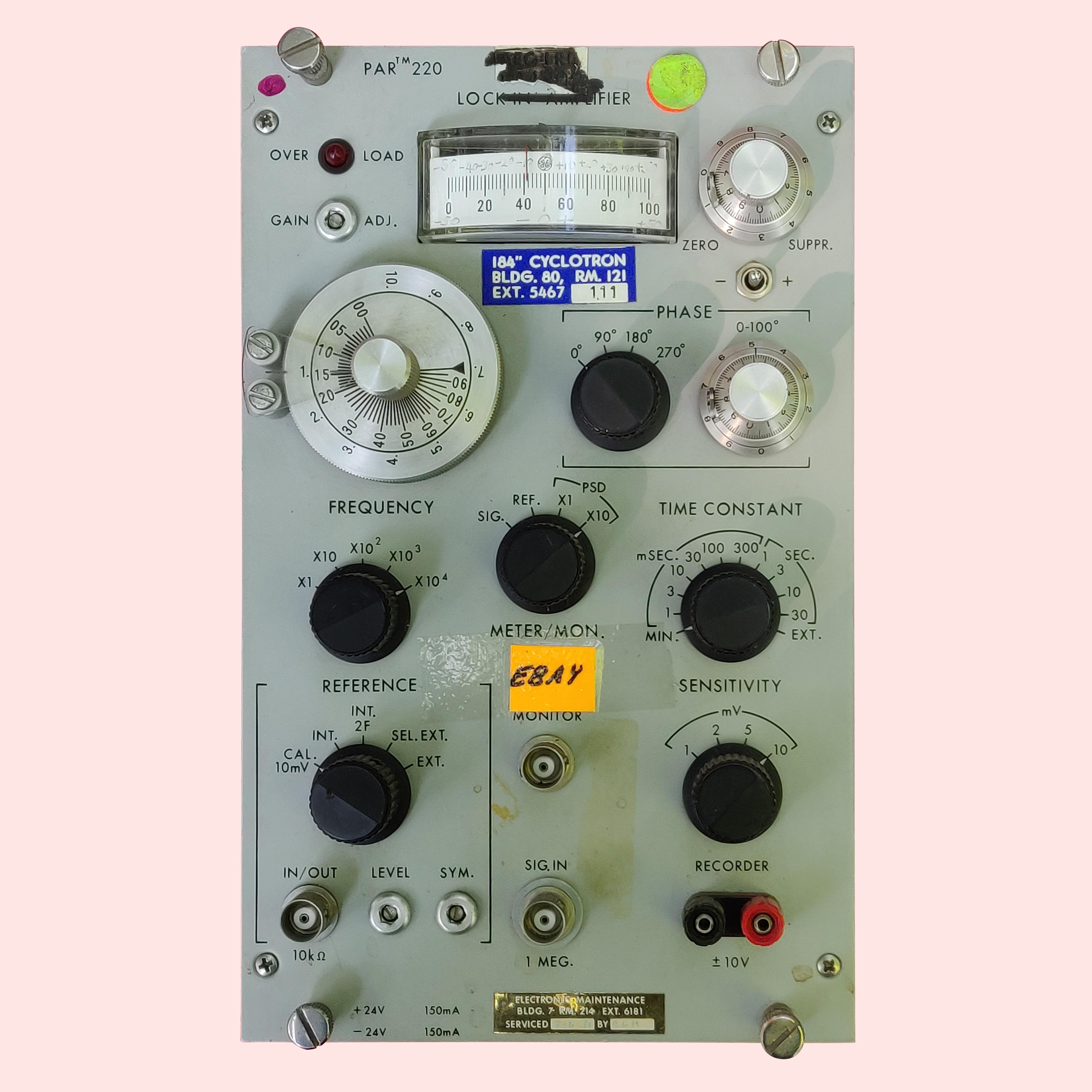 The front panel of the amplifier