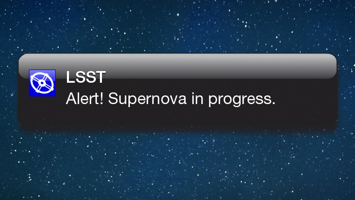 Photo of LSST alert message