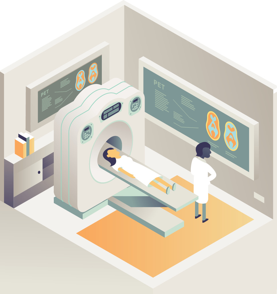Doctor using machine to scan patients brain