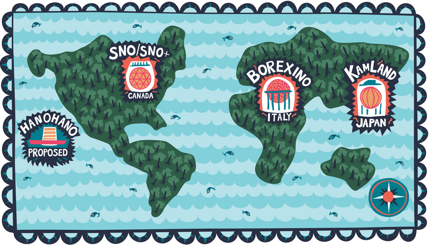 Illustration of geoneutrinos map