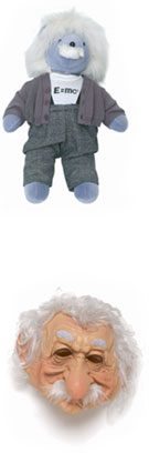 Einstein bear and doll head