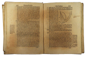 In the Oklahoma Dialogue, the annotation in Galileo's handwriting on the right page says the figure about falling bodies is upside down.