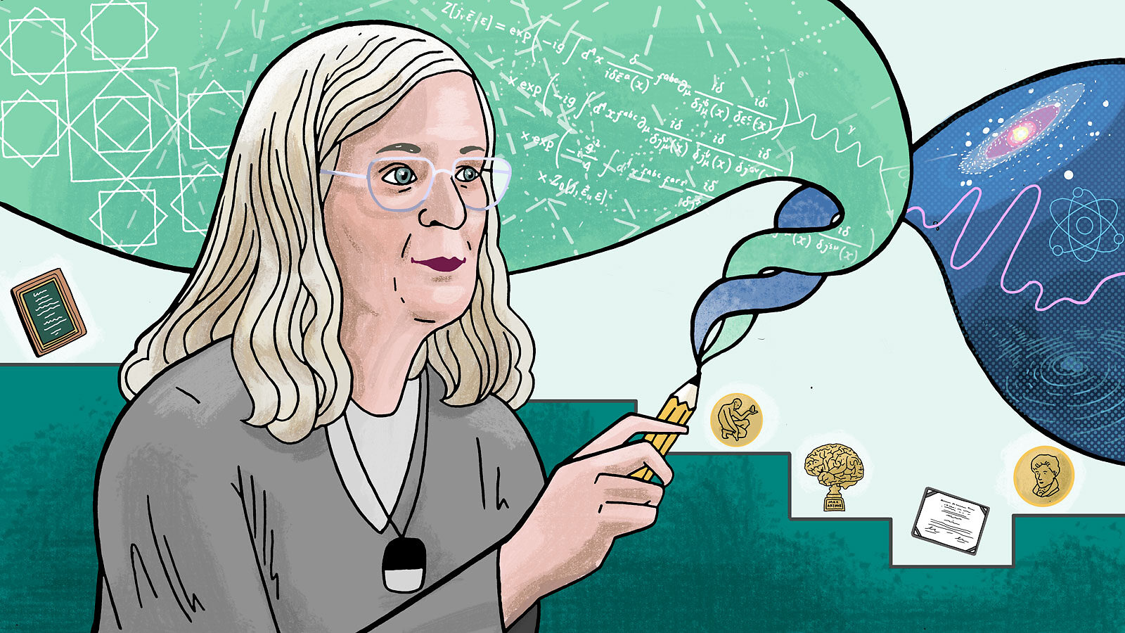 An illustration of Karen Uhlenbeck