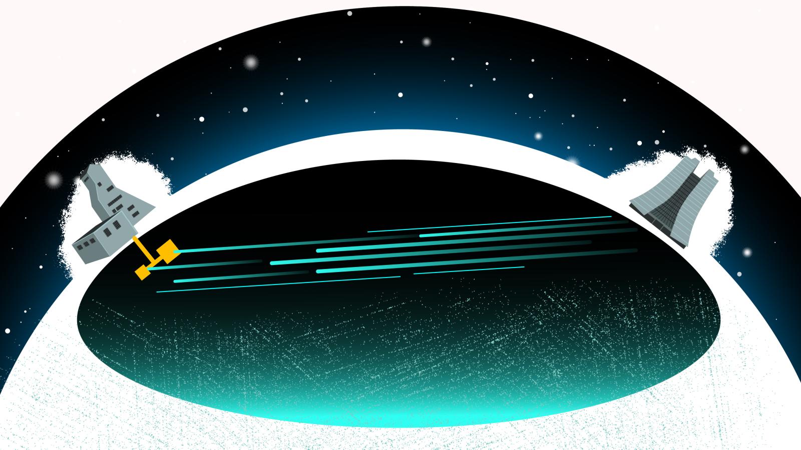 An illustration of the DUNE experiment