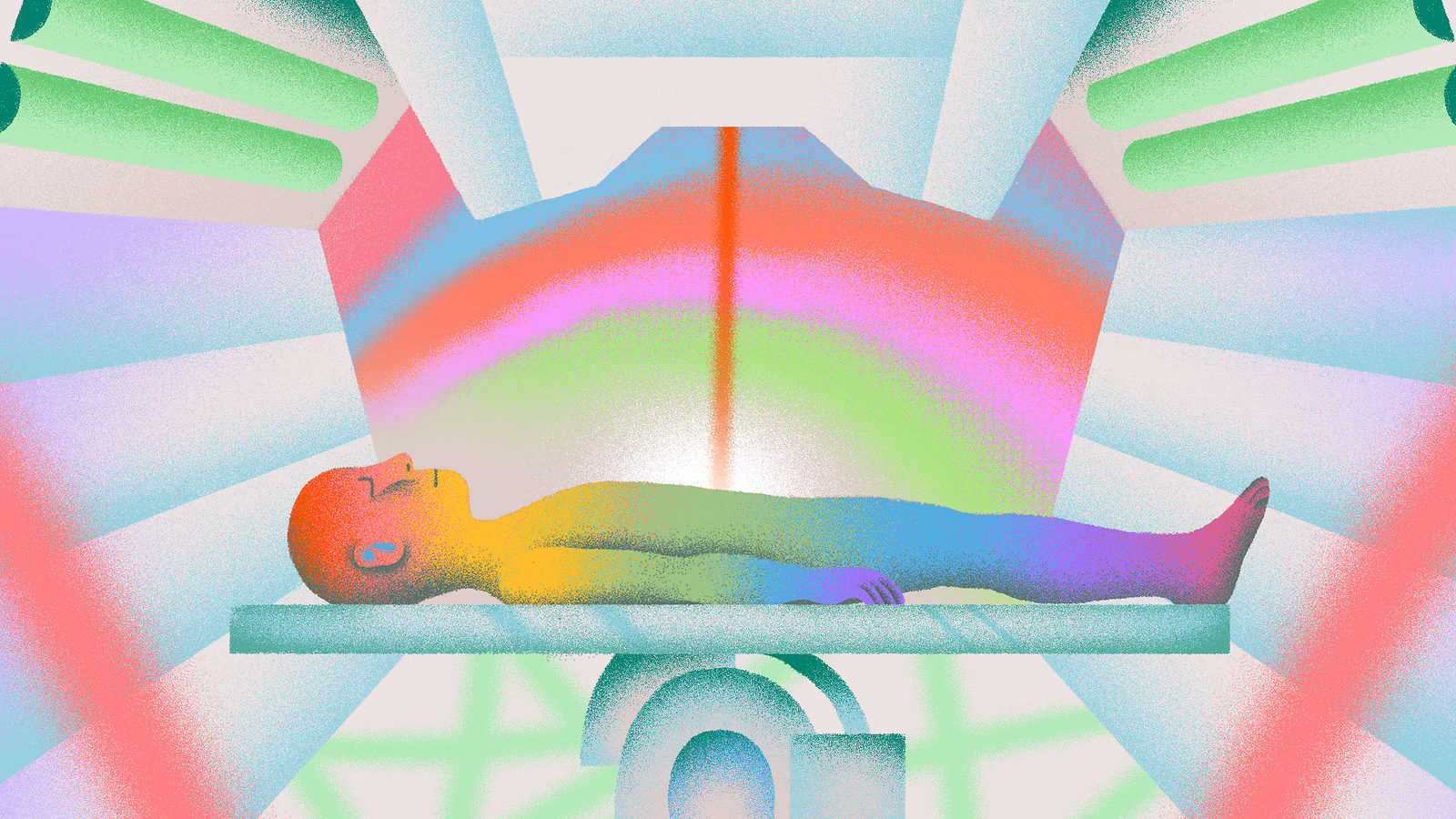 Illustration of a patient being treated for cancer