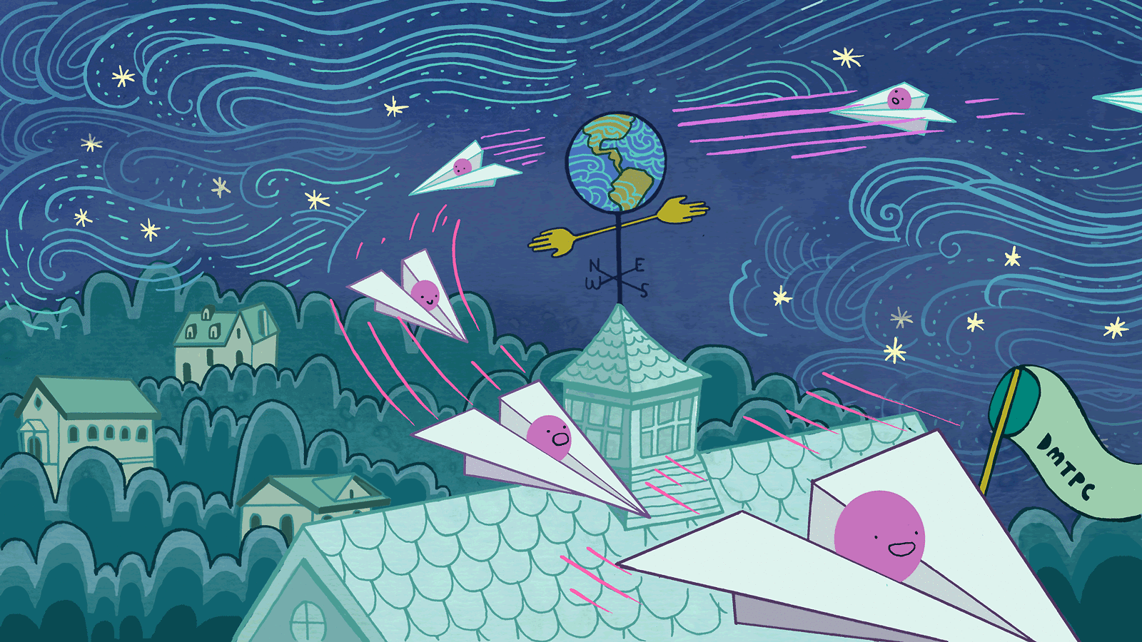 WIMPs on paper planes flying over houses 