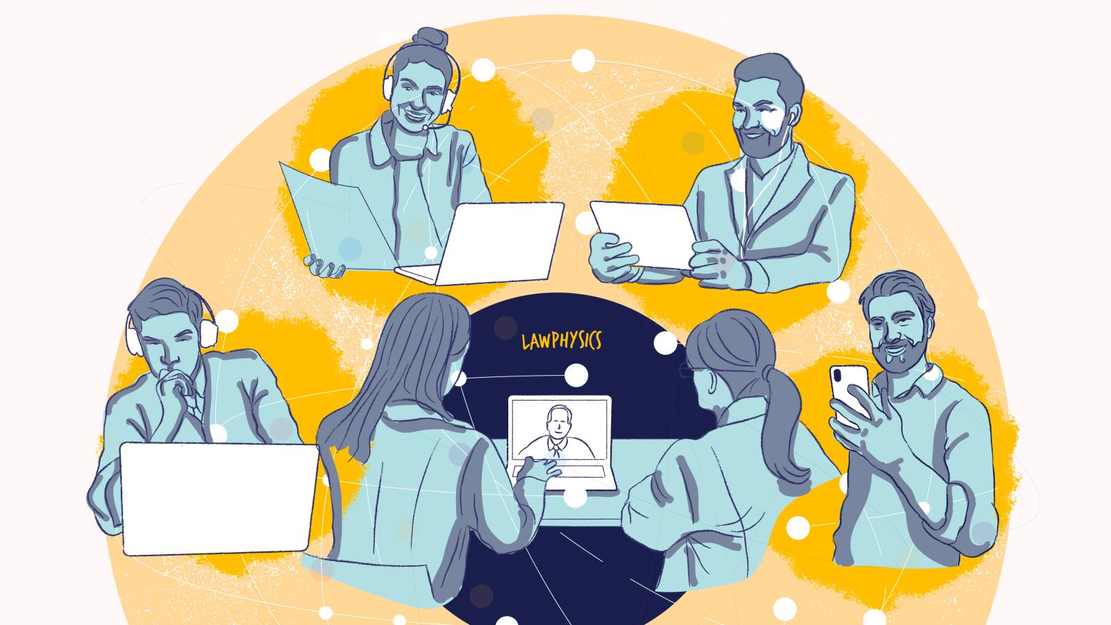 People participating in webinars remotely
