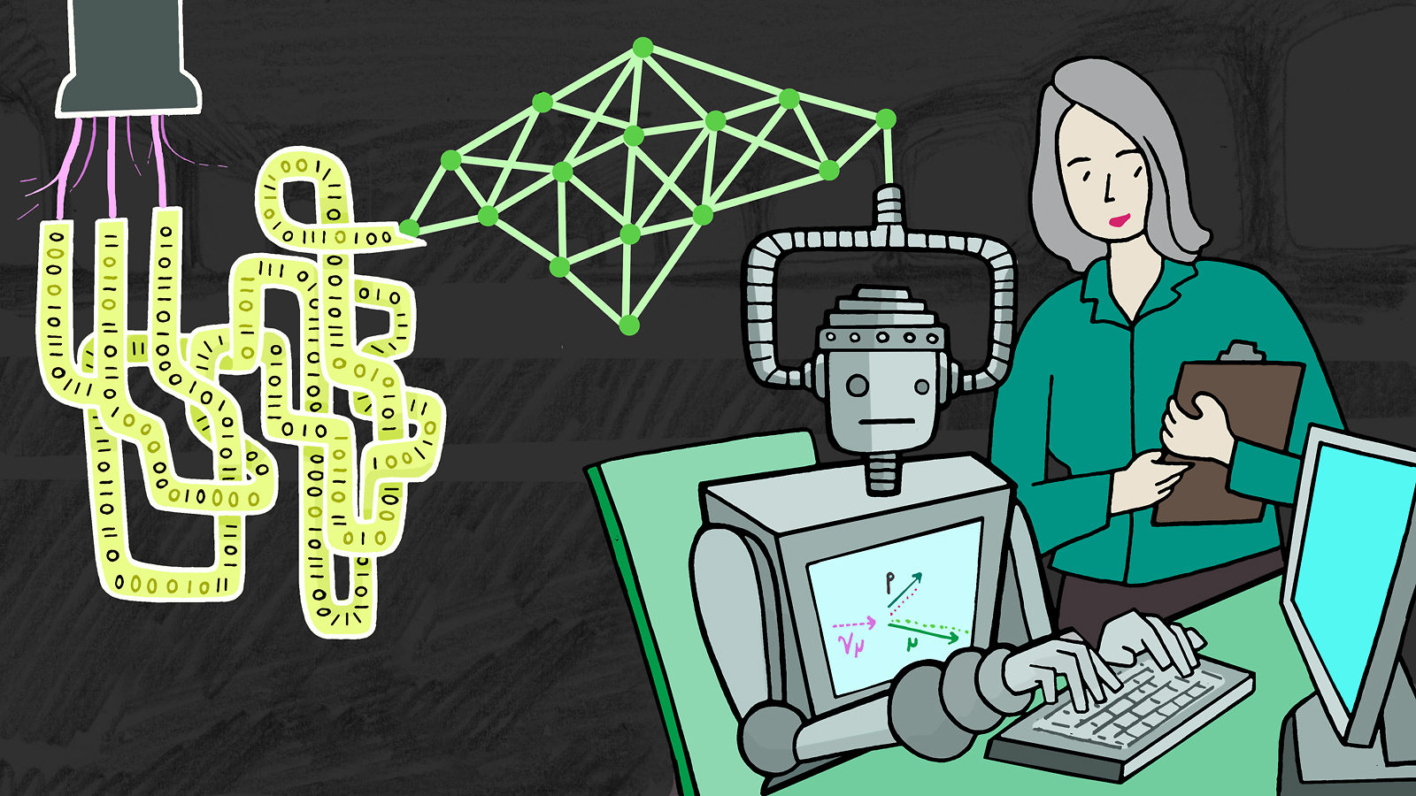 An illustration of an artist's concept of machine learning