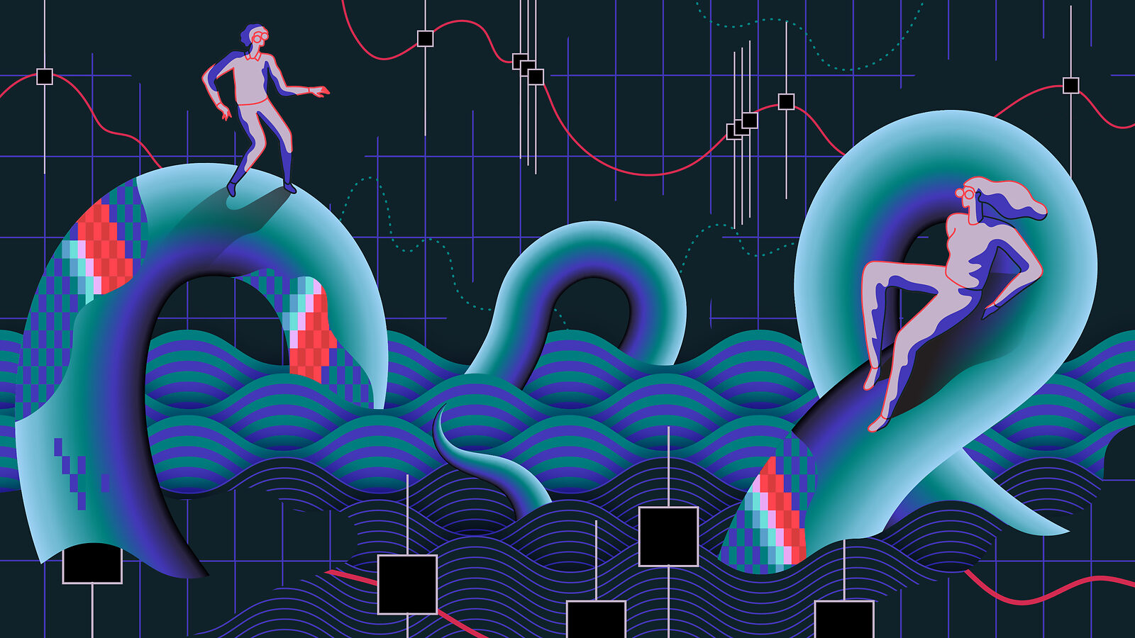 Illustration of a sea of scientific data