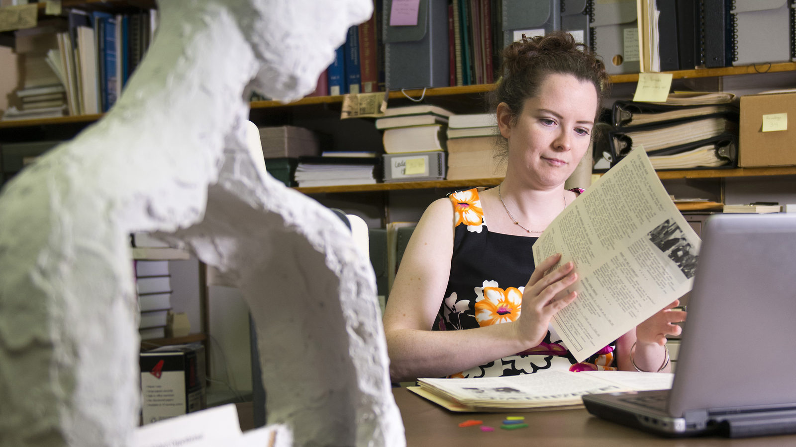 Valerie Higgins in the archives