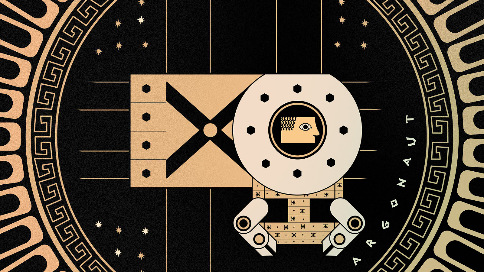 Illustration of a Greek robot