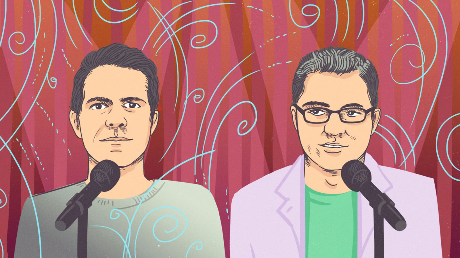 Illustration of Brian Wecht and Ben Lillie