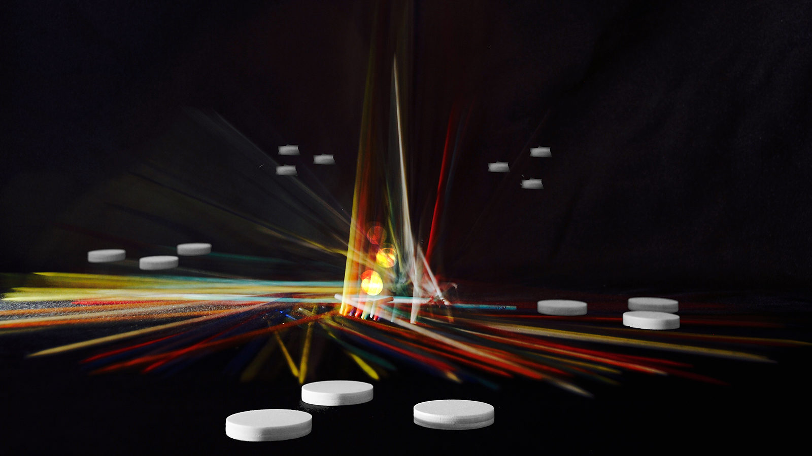 Artistic representation of an asymmetric particle decay