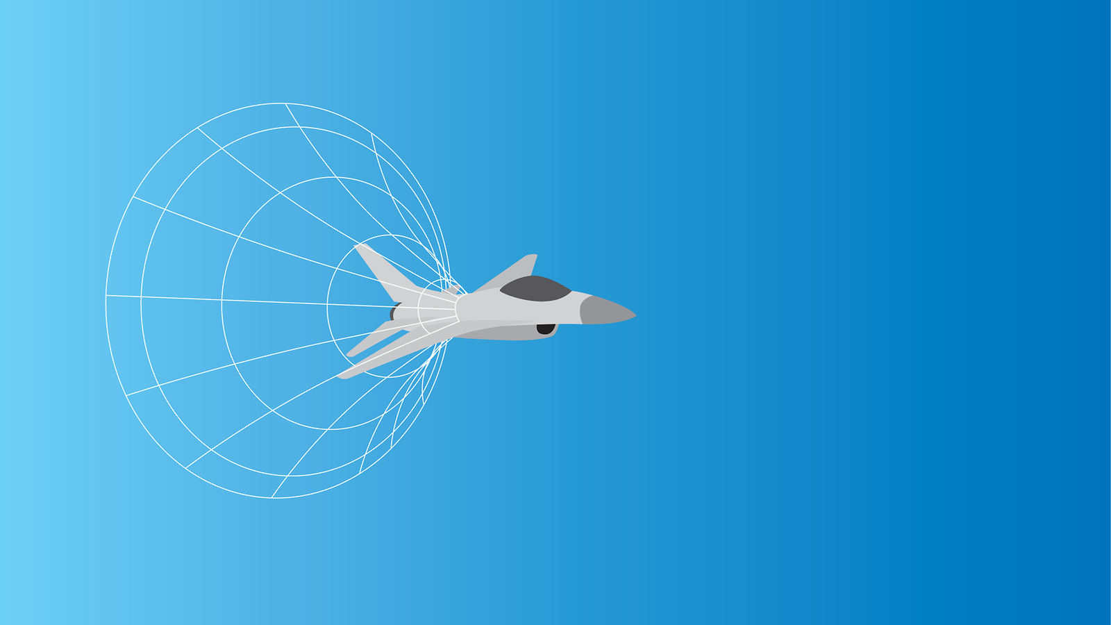Illustration of a jet breaking the sound barrier