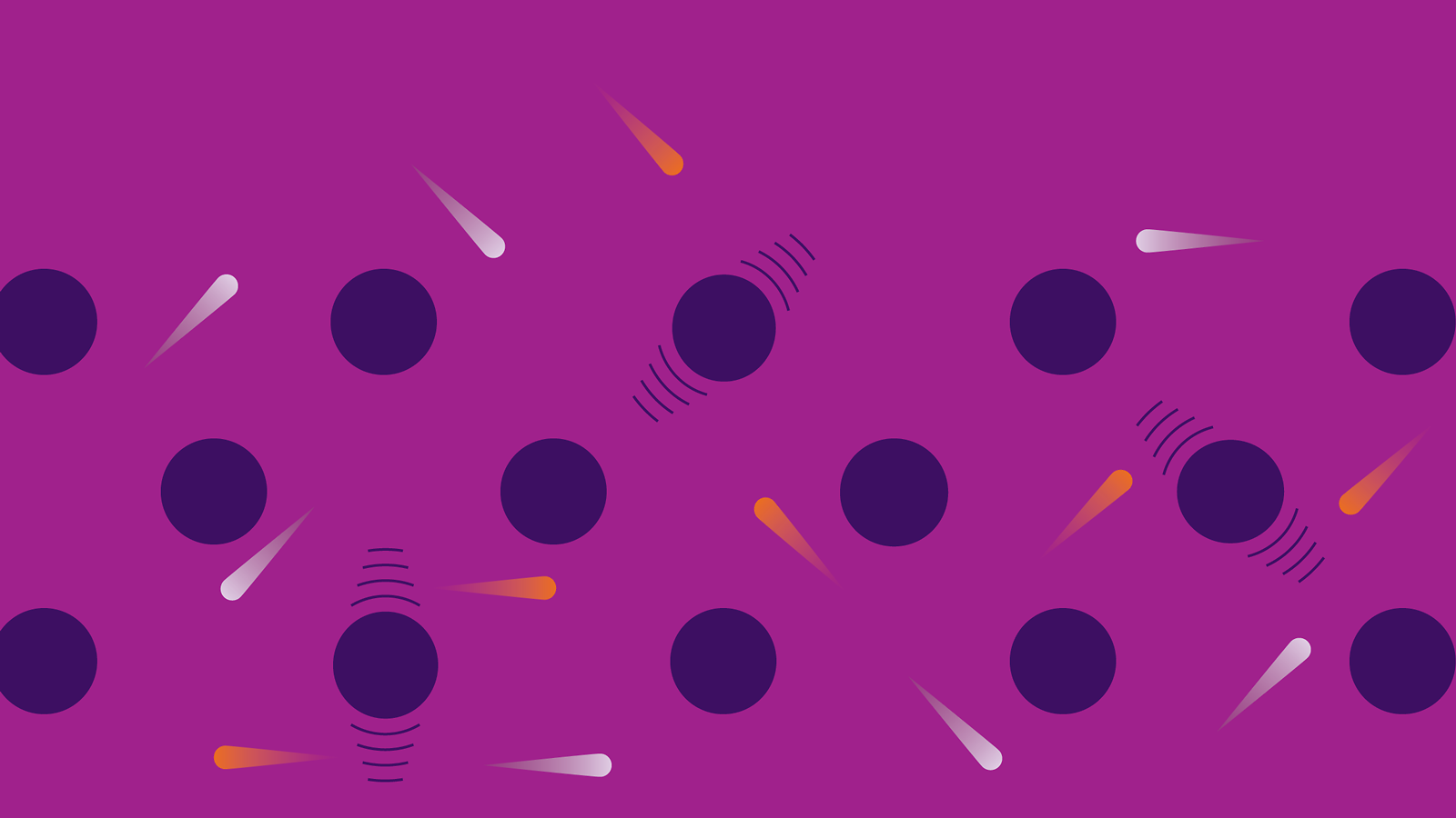 An illustration of moving particles