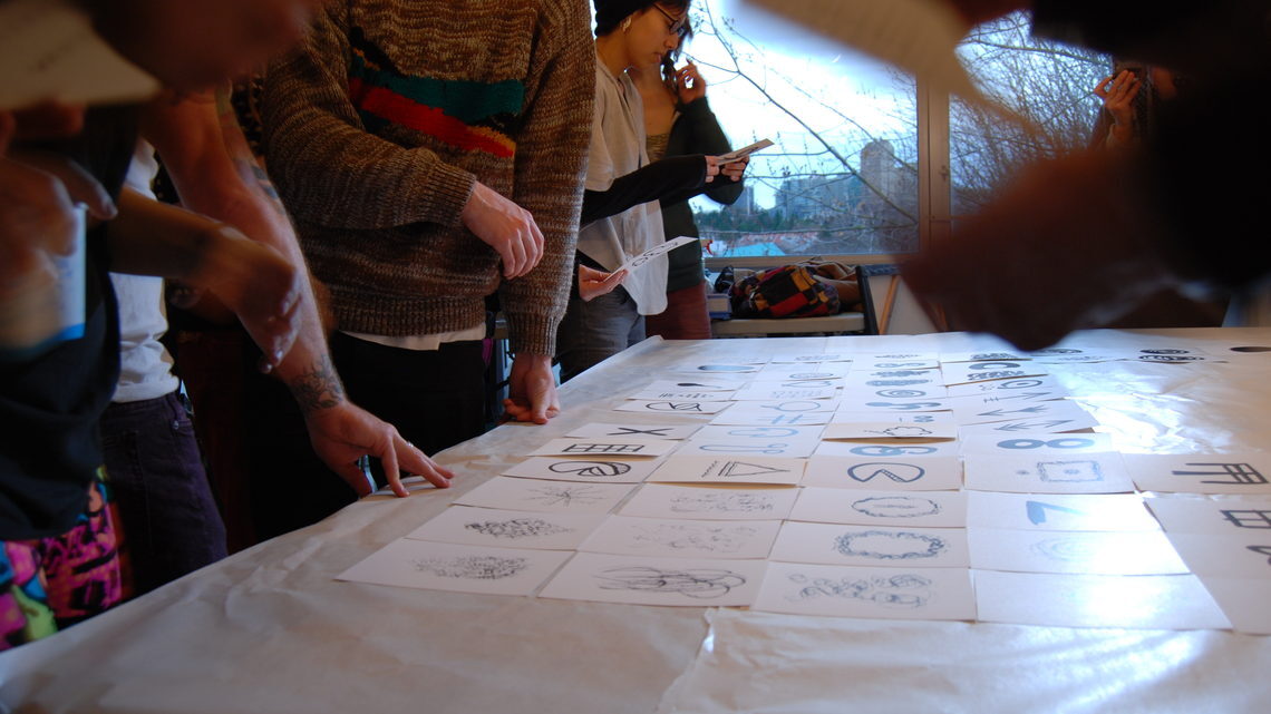 Photo of “My Periodic Table of Gloriously Cosmic Events” by Glenda Bartosh of Emily Carr University of Art & Design