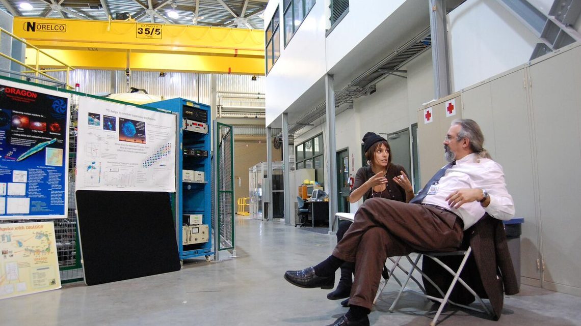 Photo of LHC data at your fingertipsEmily Carr University of Art & Design students at TRIUMF