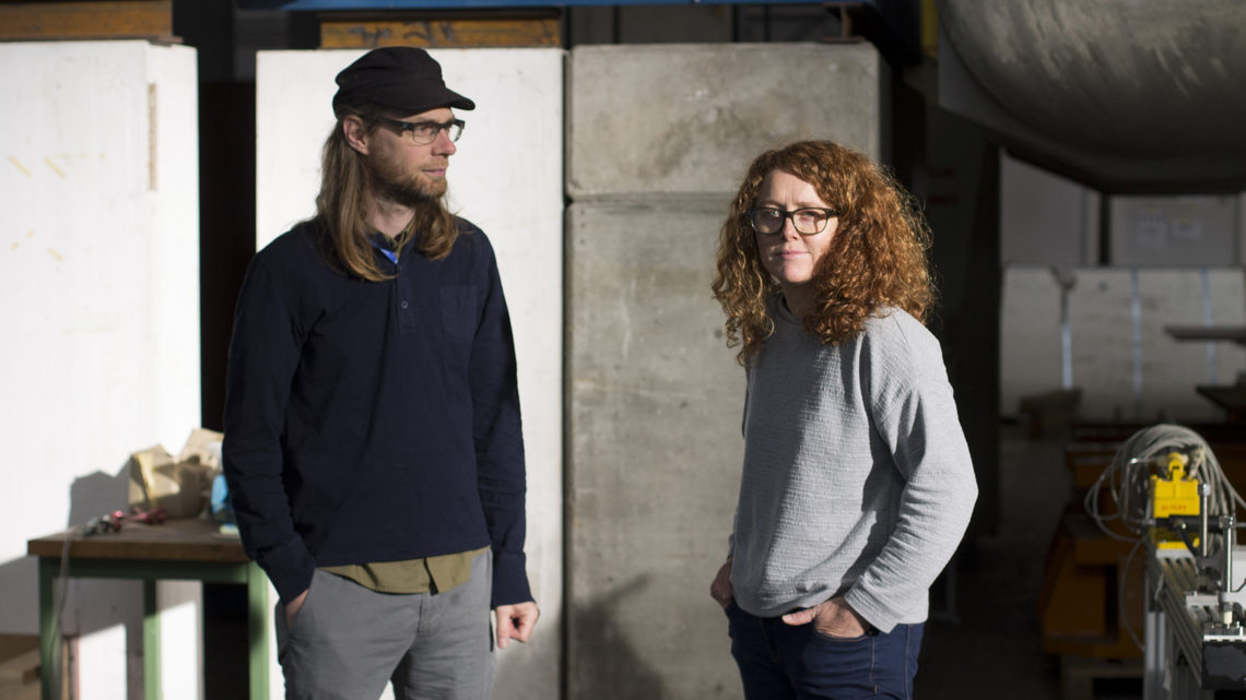 Photo of Joe Gerhardt and Ruth Jarman at CERN