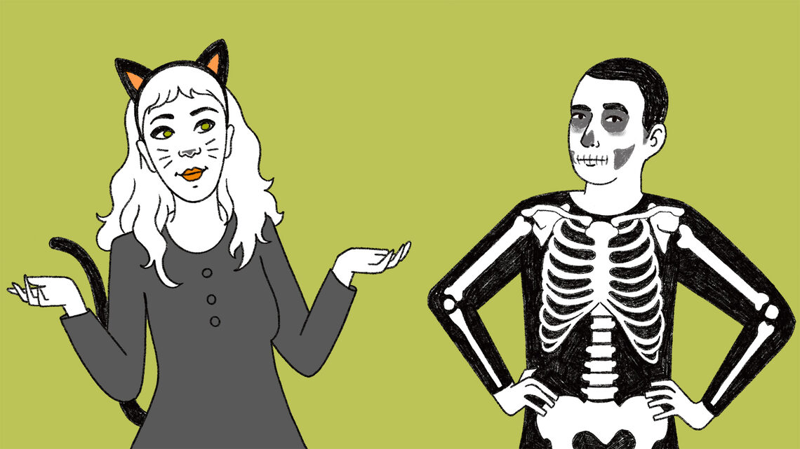Schrödinger’s cat costume illustration