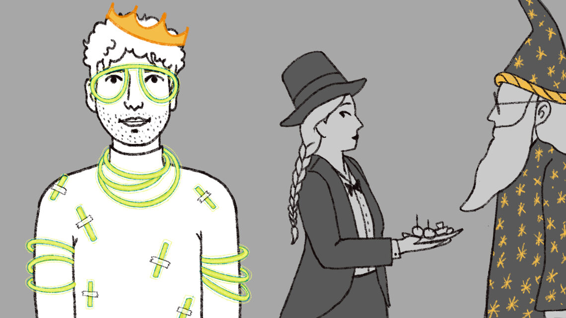 Noble gas costume illustration