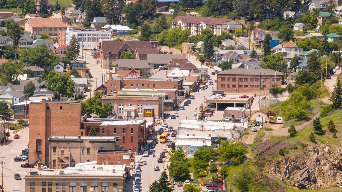 A view from above Lead on Neutrino Day with a full Main Street.