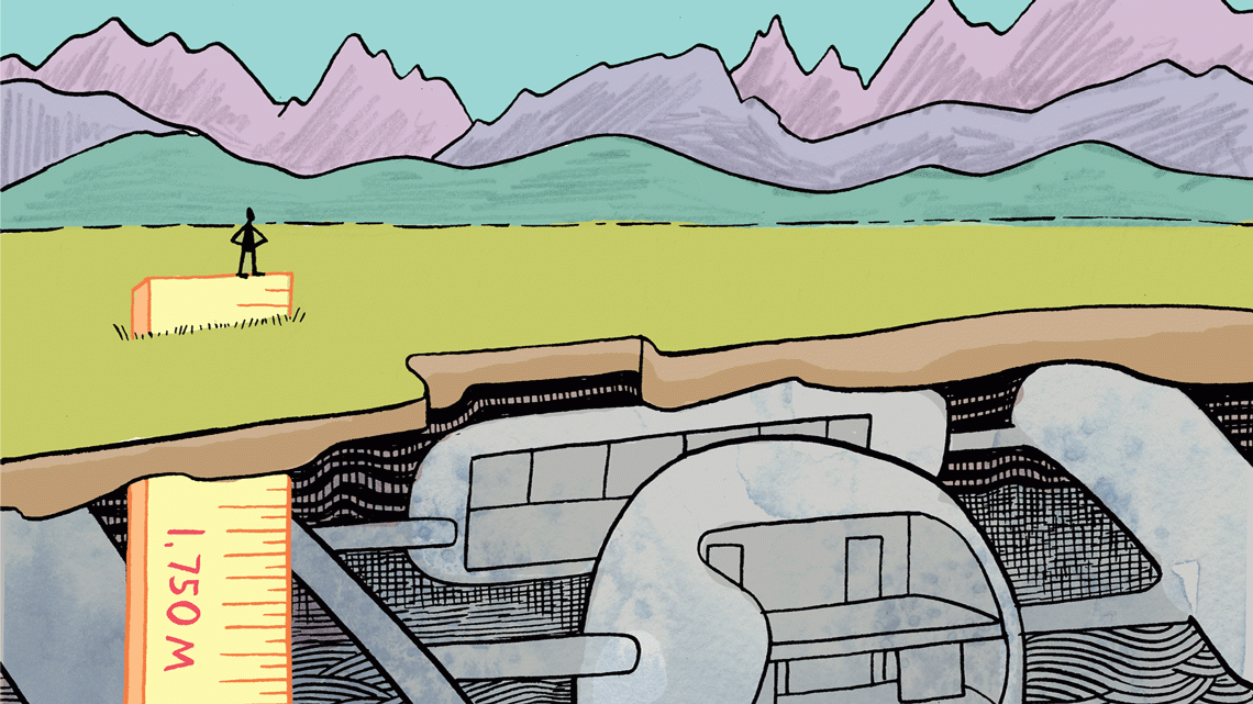 Illustration of 1,000 meters below in India-based Neutrino ObservatoryAgua Negra Deep Experiment Site