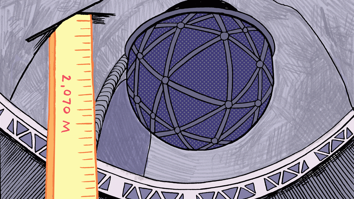 Illustration of 1,000 meters below at SNOLAB