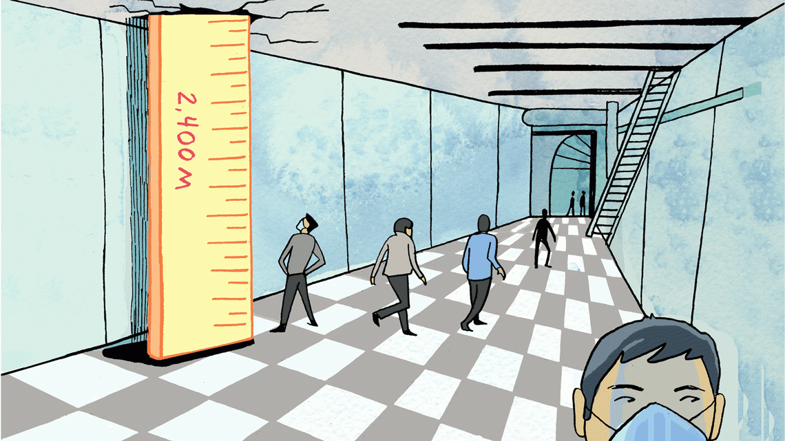 Illustration of 1,000 meters below in China Jinping Underground Laboratory