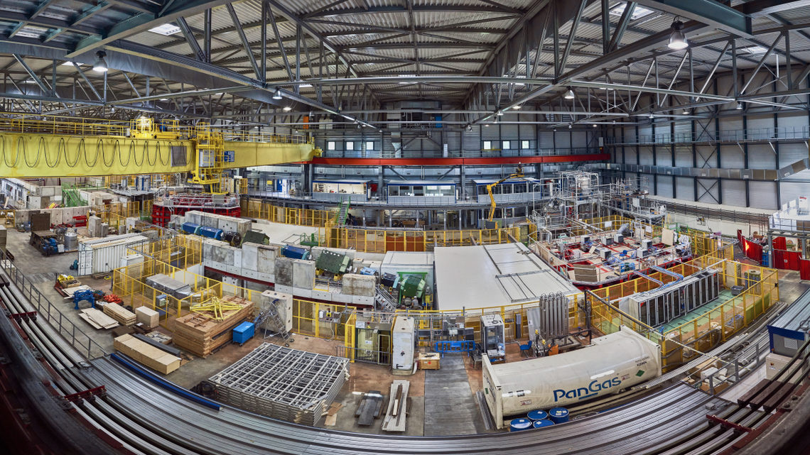 A wide view of the entire detector area