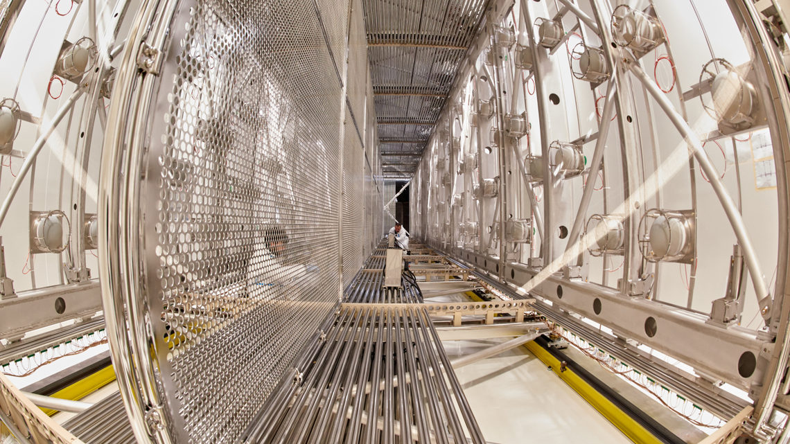Photograph of the inside of the ICARUS detector