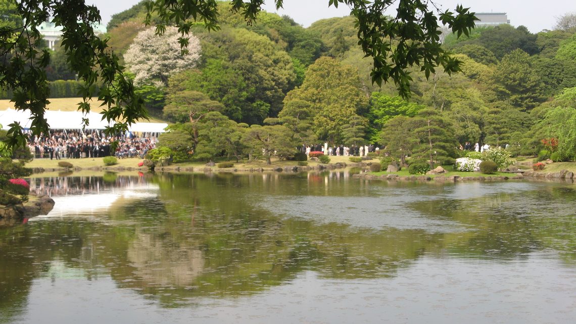 A view of the Japanese garden