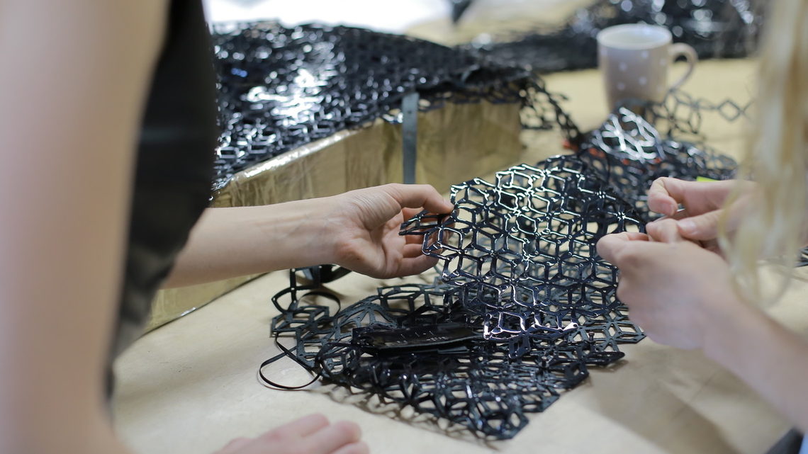 Iris working in the atelier