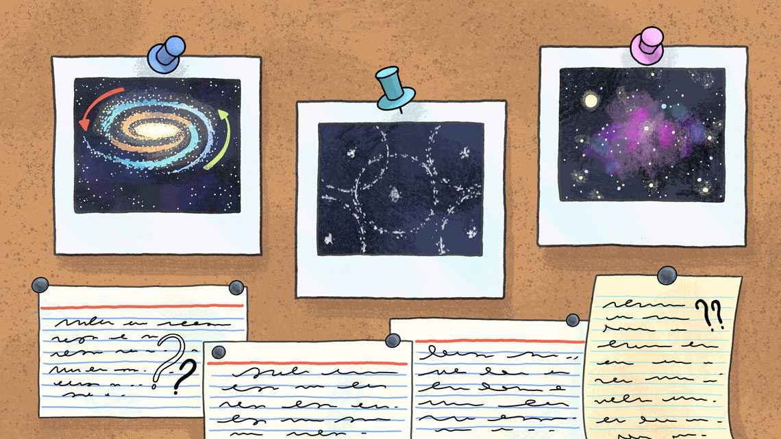 Illustration of a cork board