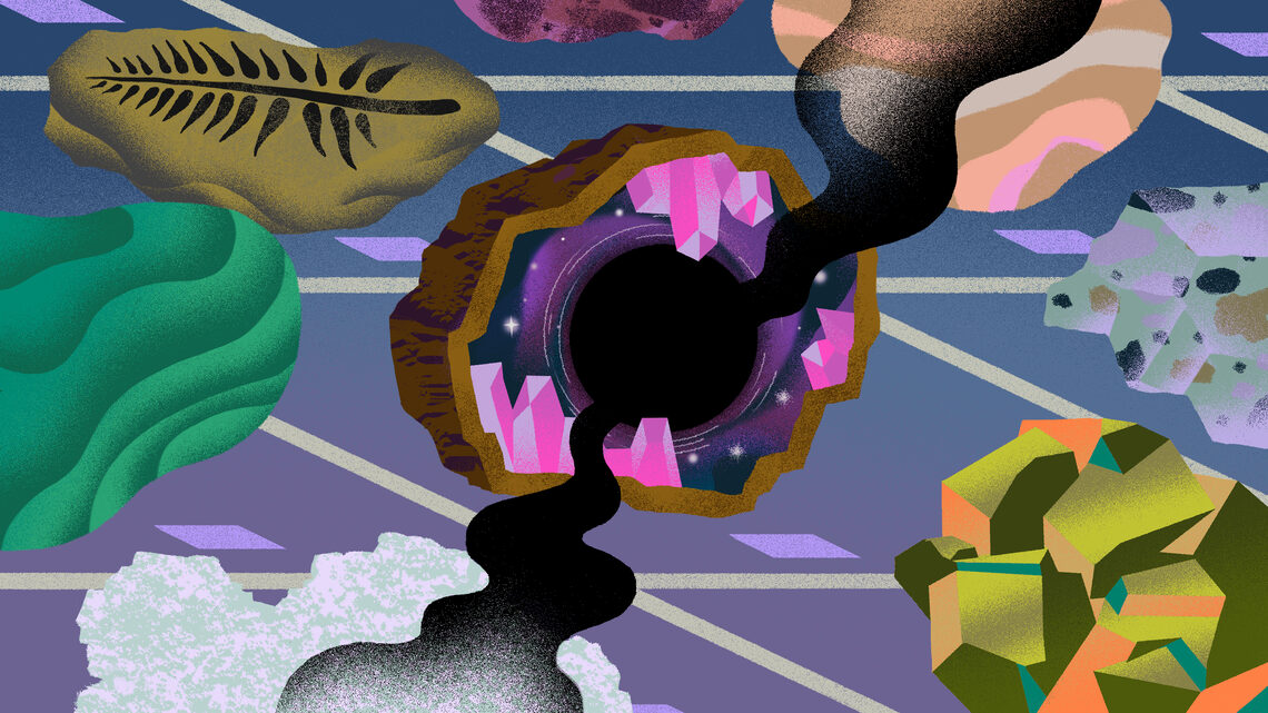 Illustration of a universe inside a cave