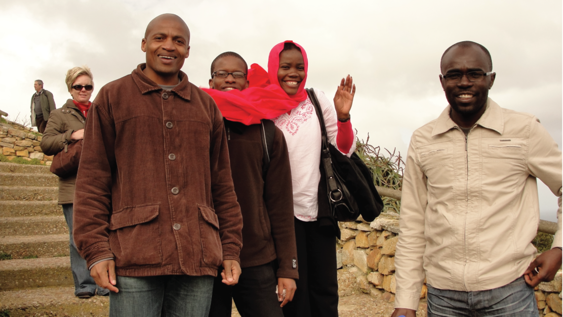 Image of four students from African school