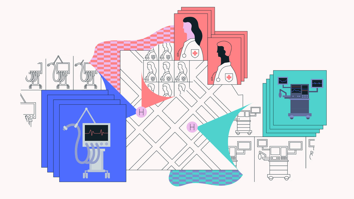 Illustration representing hospital resources
