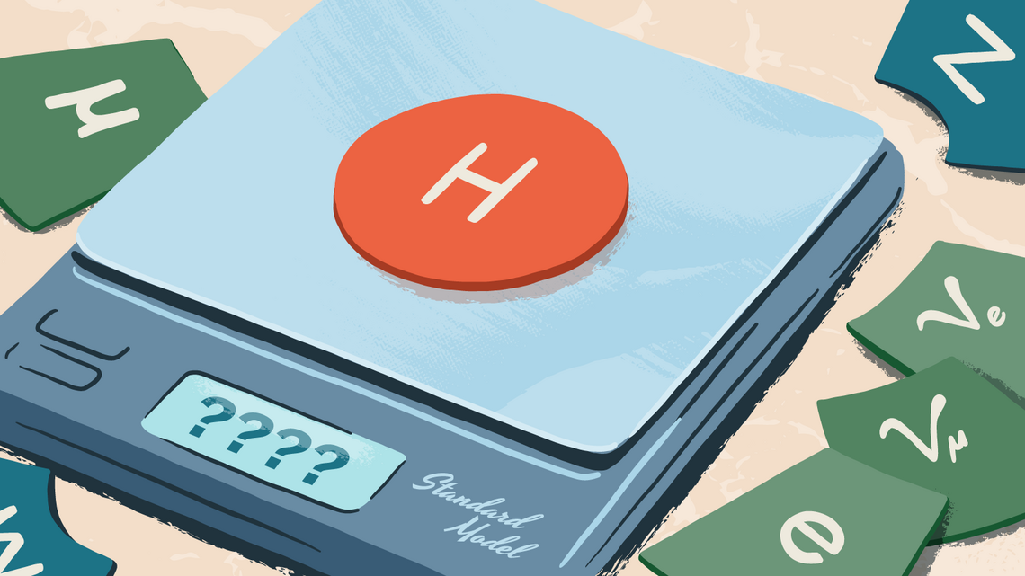 Illustration of a "Standard Model" scale that is confused with the weight/mass of the Higgs boson
