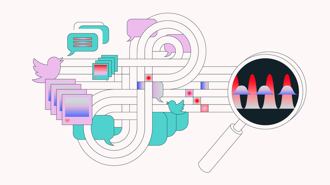 Illustration representing social media discussions