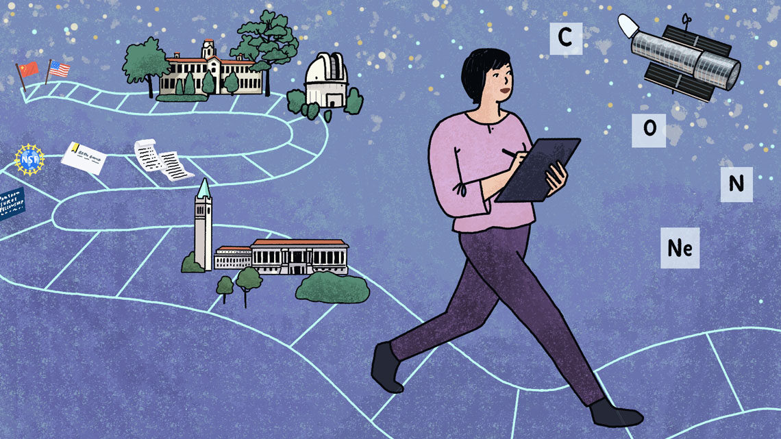 Illustration of Sal Fu walking a path of various accomplishments