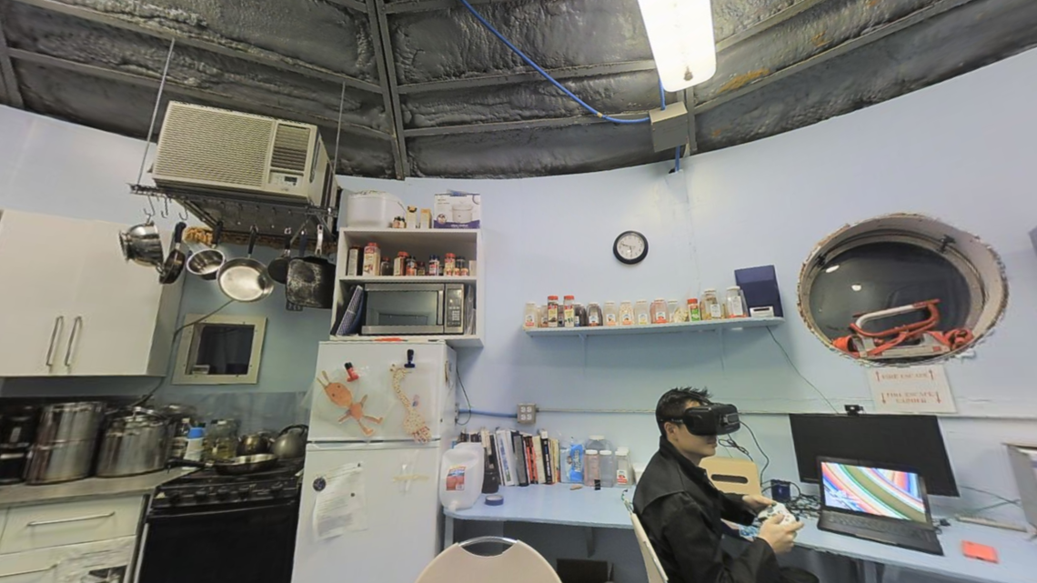 An interior shot of the simulated Martian base