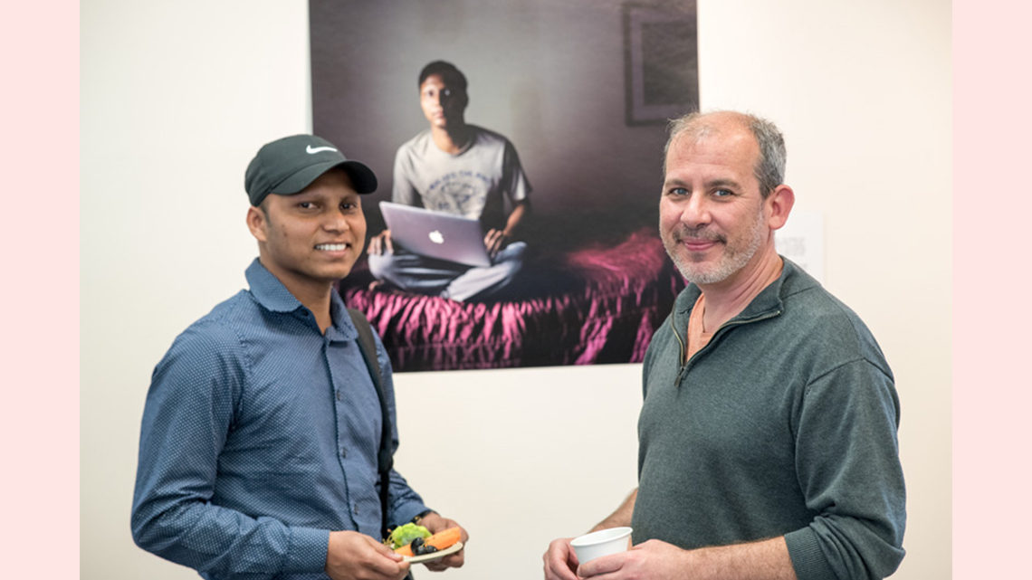 Nadel and subject in front of gallery image